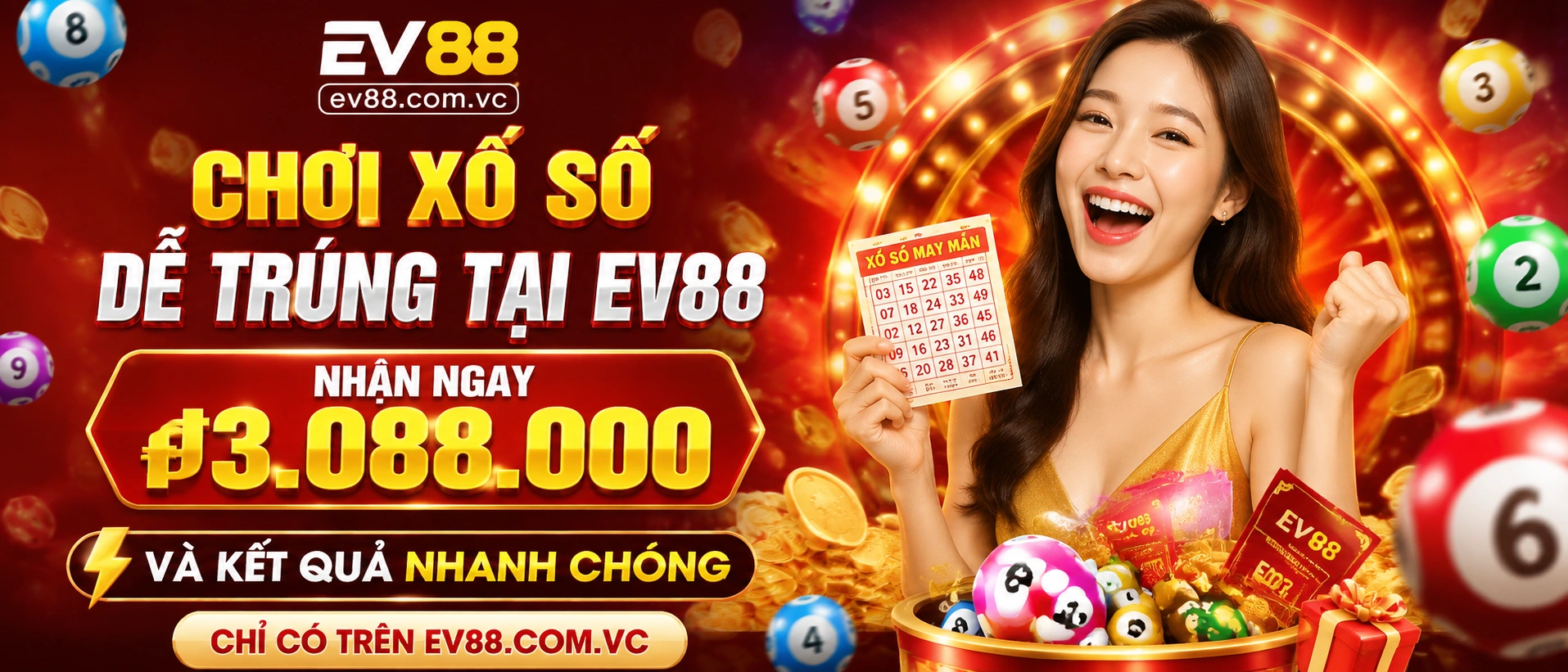 Bảng kết quả xổ số EV88 theo khu vực với bố cục rõ ràng